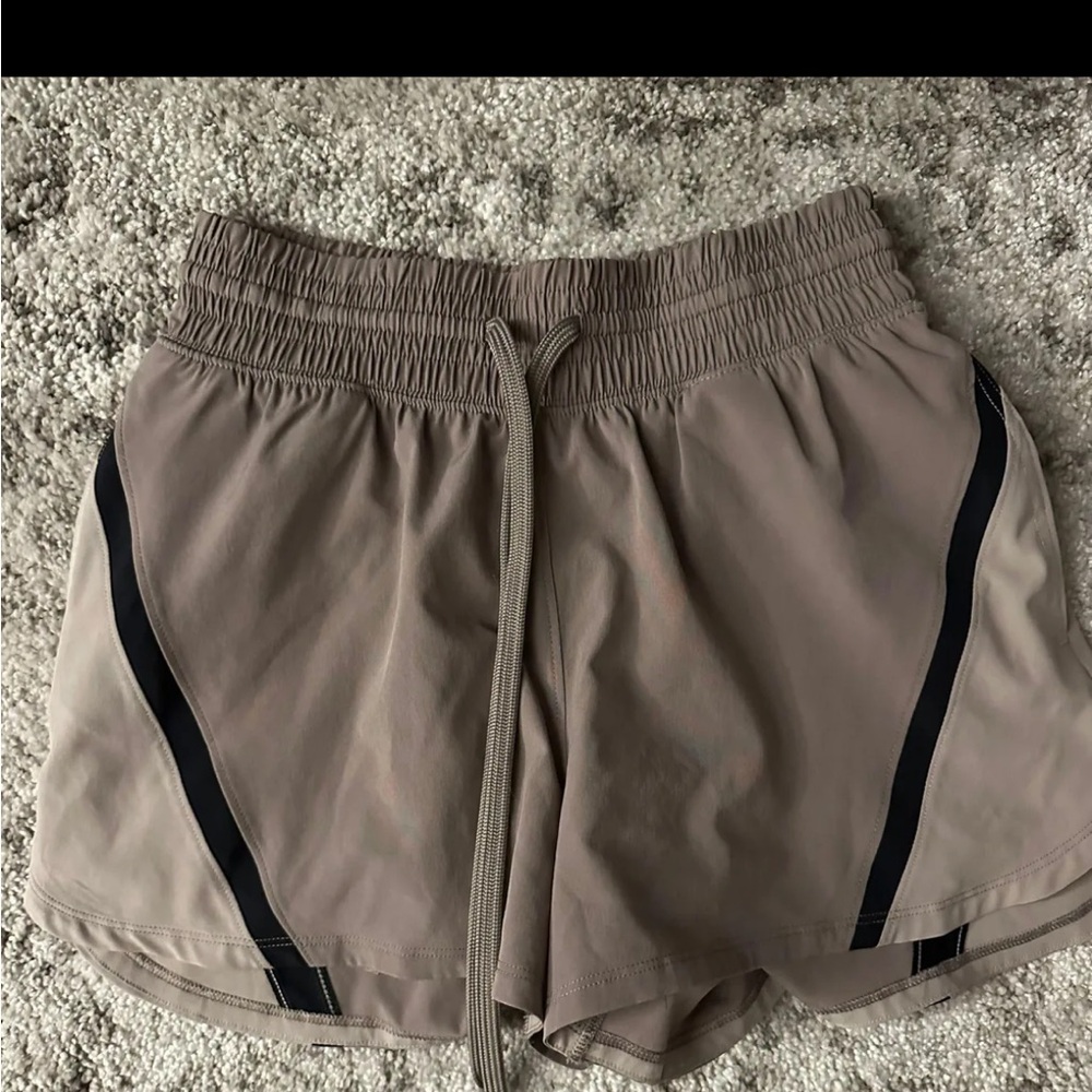 Abercrombie & Fitch Tan Athletic Shorts with Black Accents
